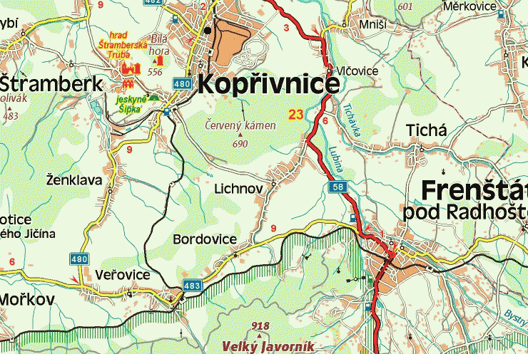 Detailn mapa